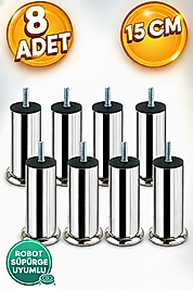 15Cm Mobilya Ayağı M8 İnce Diş 8 Adet (Lütfen Diş Ölçünüze Dikkat Ederek Alınız)